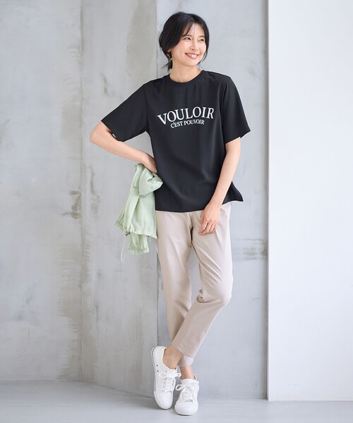 ANY(エニィ)の「【WEB限定】ジョーゼットロゴ半袖Tシャツ(Tシャツ/カットソー・レディース・ブラック系/サックスブルー系/ホワイト系/グレー系・F)」の13枚目の写真