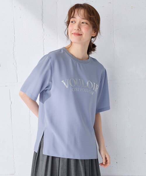 ANY(エニィ)の「【WEB限定】ジョーゼットロゴ半袖Tシャツ(Tシャツ/カットソー・レディース・ブラック系/サックスブルー系/ホワイト系/グレー系・F)」の19枚目の写真