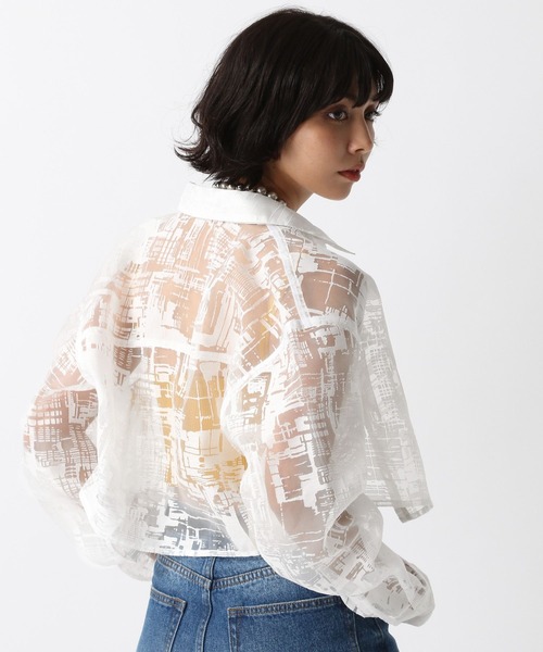 PAGEBOY（ページボーイ）の「ガラシアーショートロングスリーブシャツ（シャツ/ブラウス・レディース・オフホワイト/ブラック・FREE）」の10枚目の写真