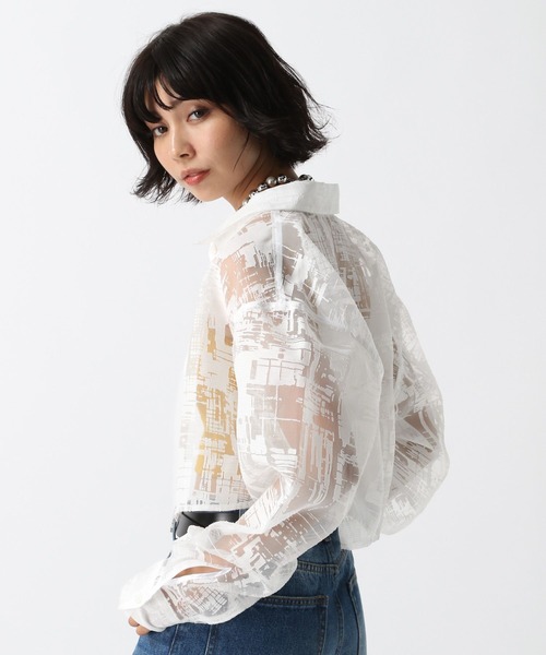 PAGEBOY（ページボーイ）の「ガラシアーショートロングスリーブシャツ（シャツ/ブラウス・レディース・オフホワイト/ブラック・FREE）」の9枚目の写真