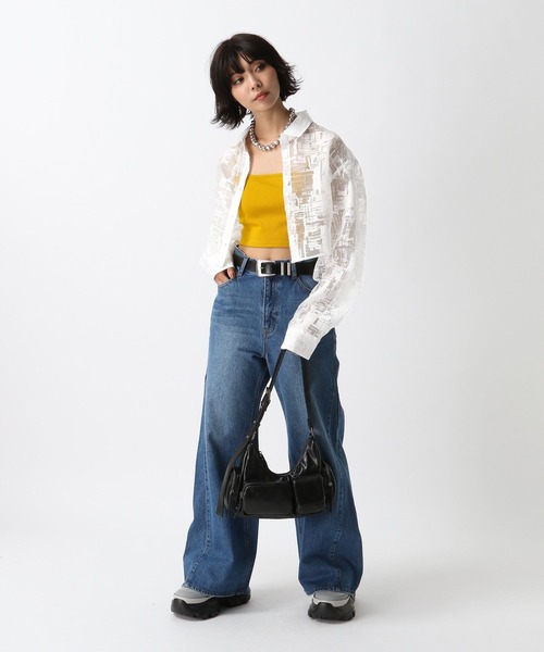 PAGEBOY（ページボーイ）の「ガラシアーショートロングスリーブシャツ（シャツ/ブラウス・レディース・オフホワイト/ブラック・FREE）」の8枚目の写真