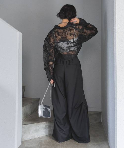 PAGEBOY（ページボーイ）の「ガラシアーショートロングスリーブシャツ（シャツ/ブラウス・レディース・オフホワイト/ブラック・FREE）」の22枚目の写真