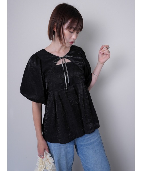 LADYMADE(レディメイド)の「メタリックリボンボレロ×キャミセット(カーディガン/ボレロ・レディース・カーキ/ブラック/パープル・FREE)」の7枚目の写真