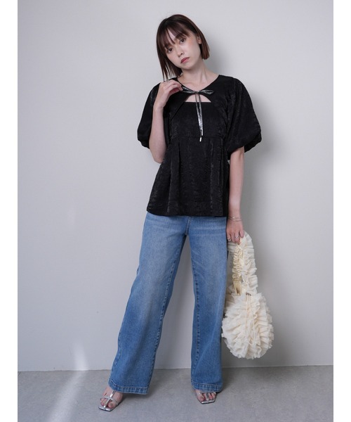 LADYMADE(レディメイド)の「メタリックリボンボレロ×キャミセット(カーディガン/ボレロ・レディース・カーキ/ブラック/パープル・FREE)」の10枚目の写真