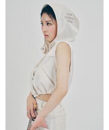 EVRIS | フードドロストショートベスト【セットアップ着用可能】(ベスト)