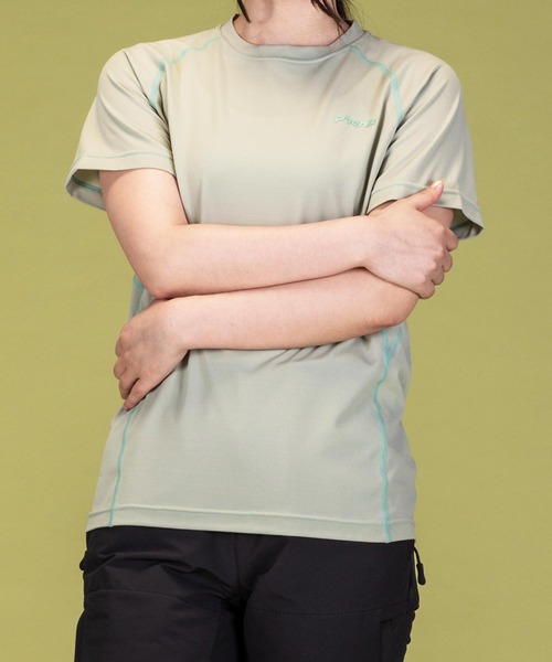 phenix outdoor(フェニックスアウトドア)の「phenix OUTDOOR(フェニックスアウトドア) レディース ライン柄 クルーネック半袖Tシャツ (吸水速乾 / 抗菌防臭)(Tシャツ/カットソー・レディース・マジェンタ/ピンク/ライトグリーン・M/L)」の17枚目の写真