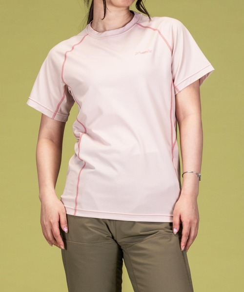 phenix outdoor(フェニックスアウトドア)の「phenix OUTDOOR(フェニックスアウトドア) レディース ライン柄 クルーネック半袖Tシャツ (吸水速乾 / 抗菌防臭)(Tシャツ/カットソー・レディース・マジェンタ/ピンク/ライトグリーン・M/L)」の21枚目の写真