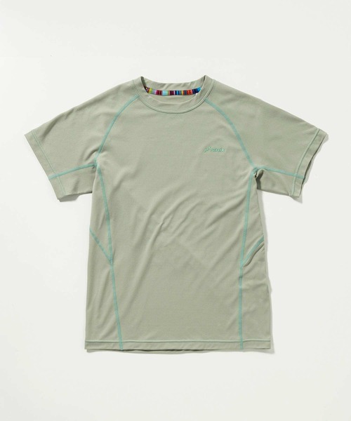 phenix outdoor(フェニックスアウトドア)の「phenix OUTDOOR(フェニックスアウトドア) レディース ライン柄 クルーネック半袖Tシャツ (吸水速乾 / 抗菌防臭)(Tシャツ/カットソー・レディース・マジェンタ/ピンク/ライトグリーン・M/L)」の4枚目の写真