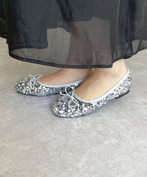Thevon（ゼボン）の「スパンコールバレエシューズ（パンプス・レディース・ブラック/シルバー・M/L）」の9枚目の写真