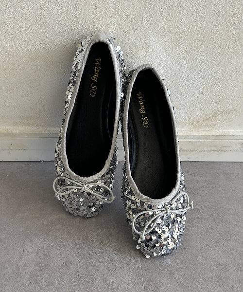 Thevon（ゼボン）の「スパンコールバレエシューズ（パンプス・レディース・ブラック/シルバー・M/L）」の7枚目の写真