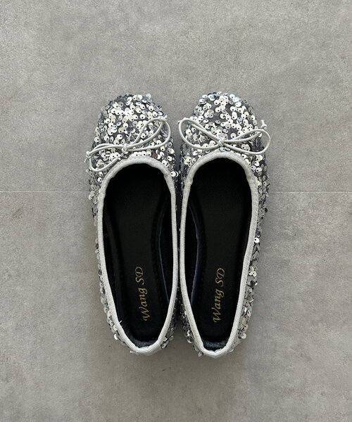 Thevon（ゼボン）の「スパンコールバレエシューズ（パンプス・レディース・ブラック/シルバー・M/L）」の6枚目の写真