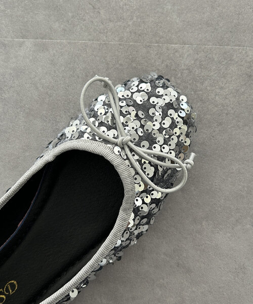 Thevon（ゼボン）の「スパンコールバレエシューズ（パンプス・レディース・ブラック/シルバー・M/L）」の5枚目の写真