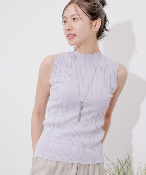 Jayro(ジャイロ)の「リブハイネックノースリーブプルオーバー(Tシャツ/カットソー・レディース・ホワイト系その他/ラベンダー/ブルー/ブラック・M)」の17枚目の写真