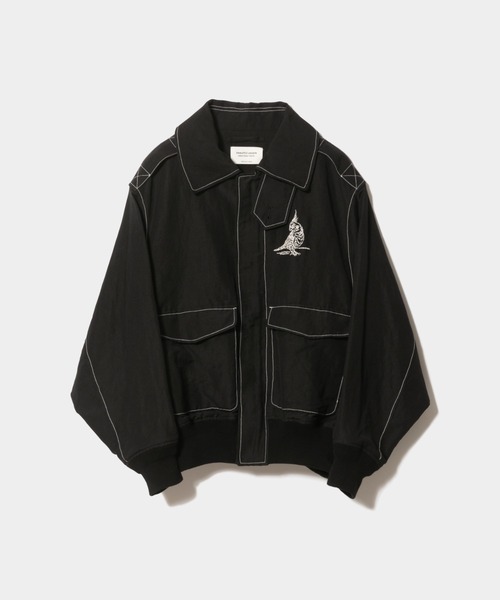 beautiful people(ビューティフルピープル)の「wool linen weather cloth A-2 jacket(ミリタリージャケット・レディース・ダークオリーブ/ブラック・40/36)」の3枚目の写真