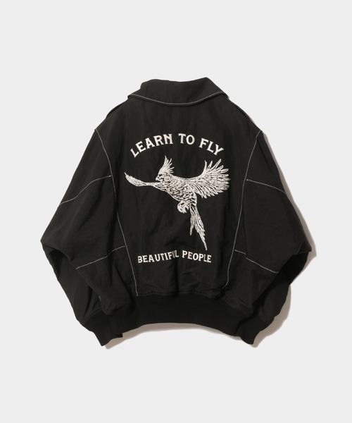 beautiful people(ビューティフルピープル)の「wool linen weather cloth A-2 jacket(ミリタリージャケット・レディース・ダークオリーブ/ブラック・40/36)」の4枚目の写真