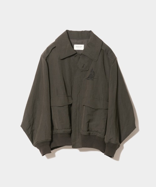 beautiful people(ビューティフルピープル)の「wool linen weather cloth A-2 jacket(ミリタリージャケット・レディース・ダークオリーブ/ブラック・40/36)」の5枚目の写真