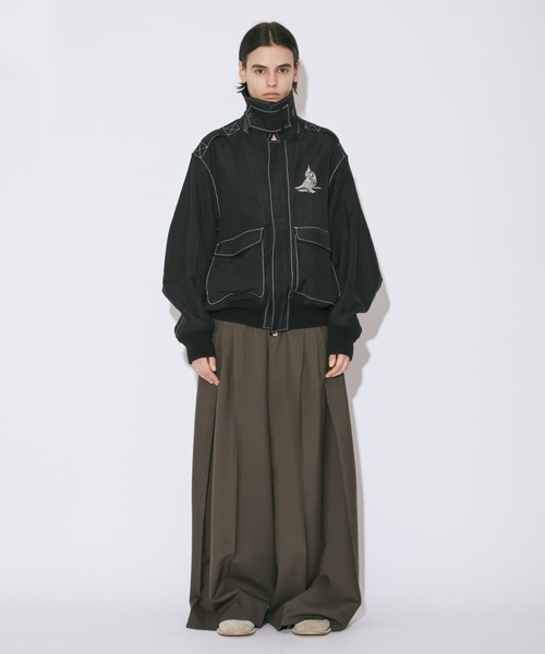 beautiful people(ビューティフルピープル)の「wool linen weather cloth A-2 jacket(ミリタリージャケット・レディース・ダークオリーブ/ブラック・40/36)」の7枚目の写真