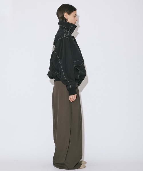 beautiful people(ビューティフルピープル)の「wool linen weather cloth A-2 jacket(ミリタリージャケット・レディース・ダークオリーブ/ブラック・40/36)」の8枚目の写真