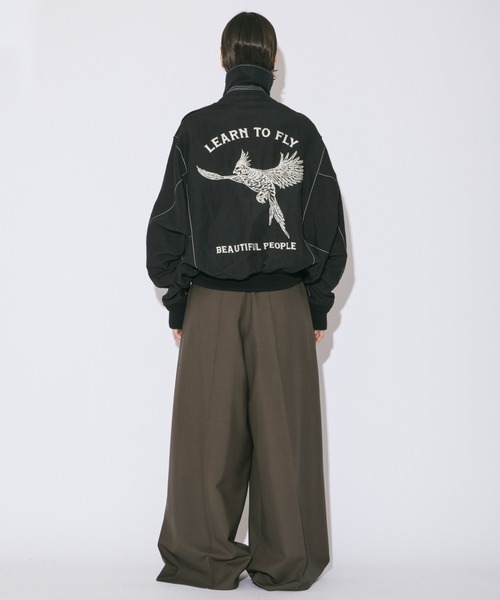 beautiful people(ビューティフルピープル)の「wool linen weather cloth A-2 jacket(ミリタリージャケット・レディース・ダークオリーブ/ブラック・40/36)」の9枚目の写真