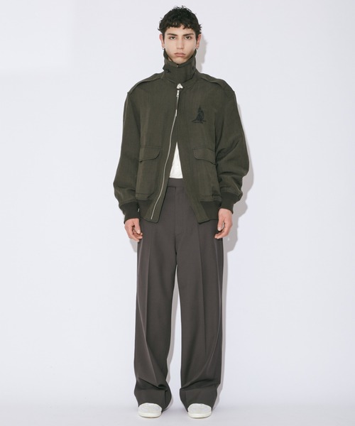 beautiful people(ビューティフルピープル)の「wool linen weather cloth A-2 jacket(ミリタリージャケット・レディース・ダークオリーブ/ブラック・40/36)」の10枚目の写真