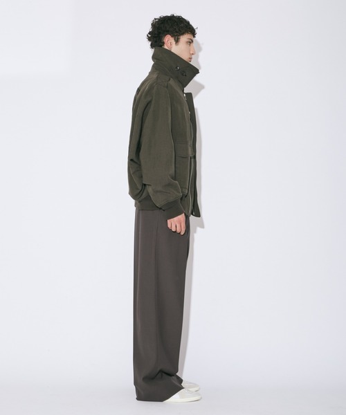 beautiful people(ビューティフルピープル)の「wool linen weather cloth A-2 jacket(ミリタリージャケット・レディース・ダークオリーブ/ブラック・40/36)」の11枚目の写真