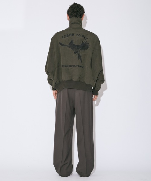 beautiful people(ビューティフルピープル)の「wool linen weather cloth A-2 jacket(ミリタリージャケット・レディース・ダークオリーブ/ブラック・40/36)」の12枚目の写真