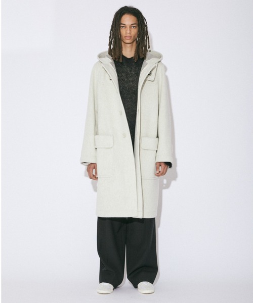 beautiful people（ビューティフルピープル）の「pile melton         duffel coat（ダッフルコート・レディース・アイボリー/チャコールグレー・36/38）」の13枚目の写真