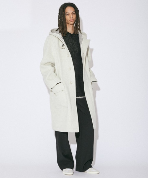 beautiful people（ビューティフルピープル）の「pile melton         duffel coat（ダッフルコート・レディース・アイボリー/チャコールグレー・36/38）」の16枚目の写真