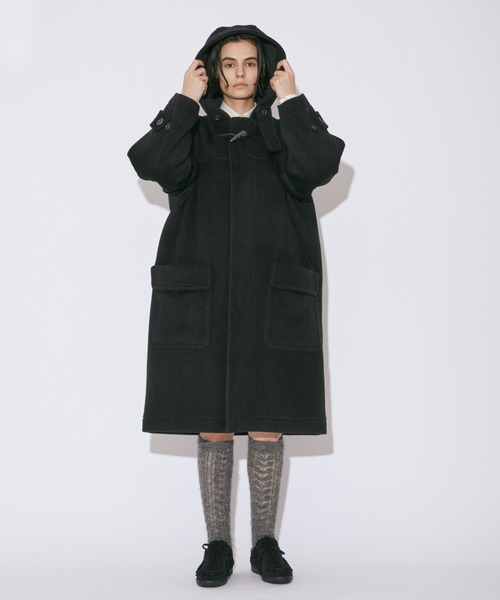 beautiful people（ビューティフルピープル）の「pile melton         duffel coat（ダッフルコート・レディース・アイボリー/チャコールグレー・36/38）」の21枚目の写真