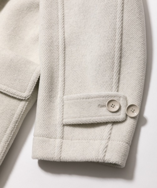 beautiful people（ビューティフルピープル）の「pile melton         duffel coat（ダッフルコート・レディース・アイボリー/チャコールグレー・36/38）」の7枚目の写真