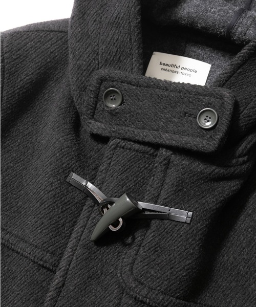 beautiful people（ビューティフルピープル）の「pile melton         duffel coat（ダッフルコート・レディース・アイボリー/チャコールグレー・36/38）」の9枚目の写真