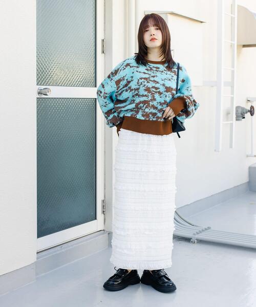 【セール】マーブルジャガードニット（ニット/セーター）｜KBF（ケイビーエフ）