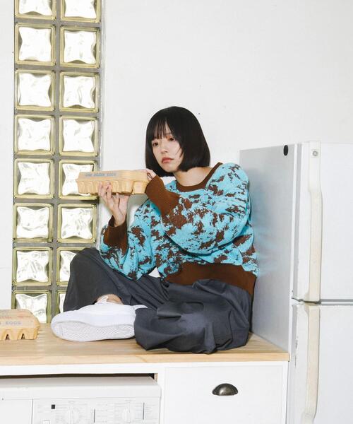 【セール】マーブルジャガードニット（ニット/セーター）｜KBF（ケイビーエフ）