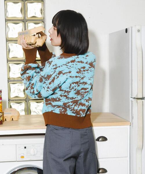 【セール】マーブルジャガードニット（ニット/セーター）｜KBF（ケイビーエフ）