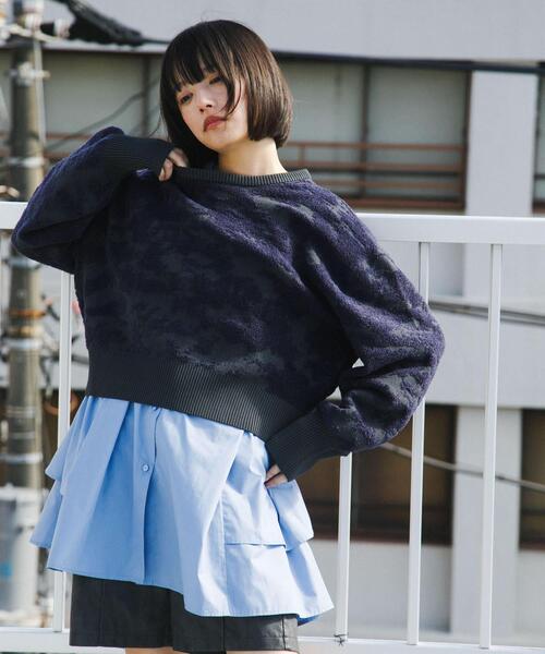 【セール】マーブルジャガードニット（ニット/セーター）｜KBF（ケイビーエフ）