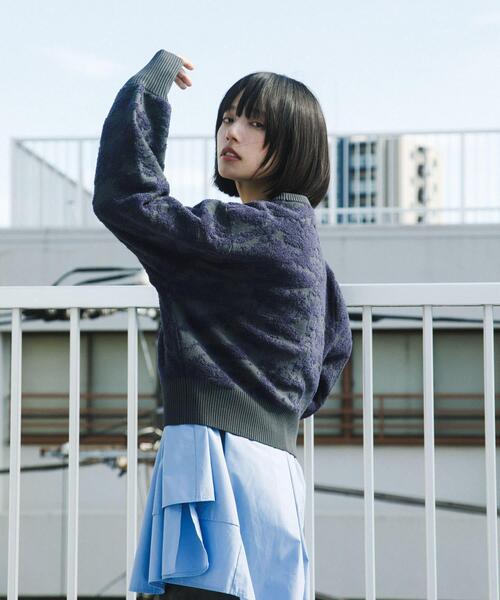 【セール】マーブルジャガードニット（ニット/セーター）｜KBF（ケイビーエフ）