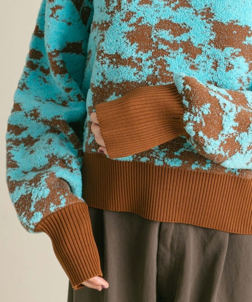 【セール】マーブルジャガードニット（ニット/セーター）｜KBF（ケイビーエフ）