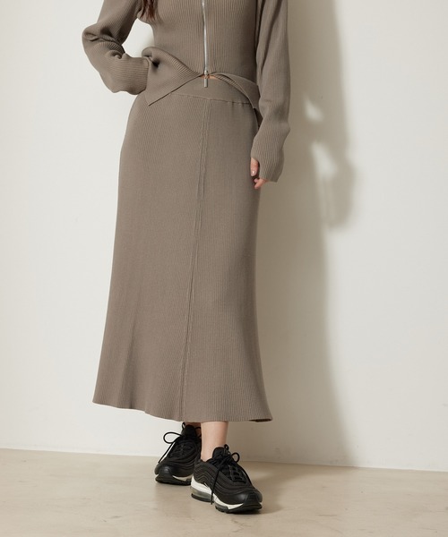 【セール】【Skin Protect】近赤外線＆UV＆静電気防止 リブニットスカート（スカート）｜NERGY（ナージー）
