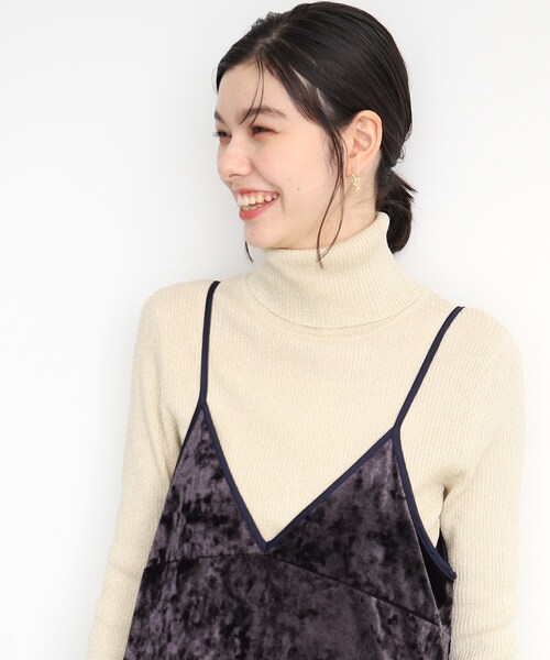 THE SHOP TK (ザ ショップ ティーケー )の「◆クラッシュベロア2WAYキャミワンピース(ワンピース・レディース・ダークパープル/チャコールグレー/ブラック・12/13)」の4枚目の写真