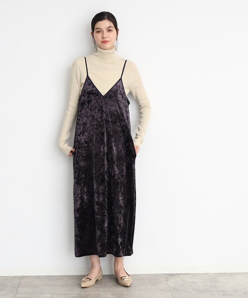 THE SHOP TK (ザ ショップ ティーケー )の「◆クラッシュベロア2WAYキャミワンピース(ワンピース・レディース・ダークパープル/チャコールグレー/ブラック・12/13)」の5枚目の写真