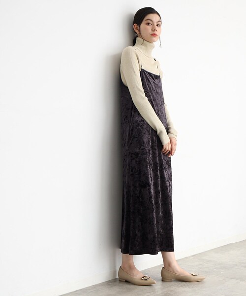 THE SHOP TK (ザ ショップ ティーケー )の「◆クラッシュベロア2WAYキャミワンピース(ワンピース・レディース・ダークパープル/チャコールグレー/ブラック・12/13)」の9枚目の写真