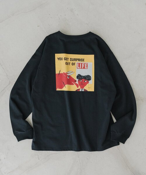 EDIFICE（エディフィス）の「SAVIGNAC (サビニャック) 別注 French プリント ロング Tシャツ（Tシャツ/カットソー・メンズ・ブラック/ブラック系その他/ホワイト/ホワイト系その他/アイボリー/ネイビー/パープル/レッド・MEDIUM/LARGE/X-LARGE）」の5枚目の写真