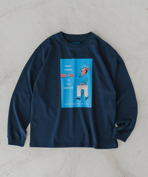 EDIFICE（エディフィス）の「SAVIGNAC (サビニャック) 別注 French プリント ロング Tシャツ（Tシャツ/カットソー・メンズ・ブラック/ブラック系その他/ホワイト/ホワイト系その他/アイボリー/ネイビー/パープル/レッド・MEDIUM/LARGE/X-LARGE）」の6枚目の写真