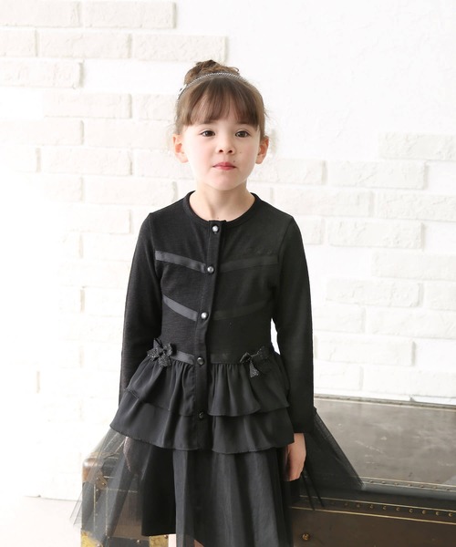 Rora（ローラ）の「リリメリー カーディガン（Tシャツ/カットソー・キッズ・ブラック・120/130/140/150）」の4枚目の写真