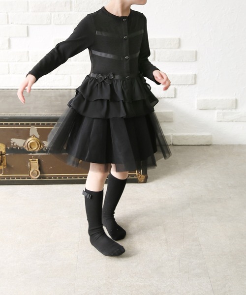 Rora（ローラ）の「リリメリー カーディガン（Tシャツ/カットソー・キッズ・ブラック・120/130/140/150）」の7枚目の写真
