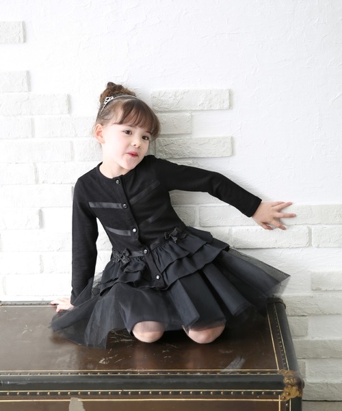 Rora（ローラ）の「リリメリー カーディガン（Tシャツ/カットソー・キッズ・ブラック・120/130/140/150）」の5枚目の写真