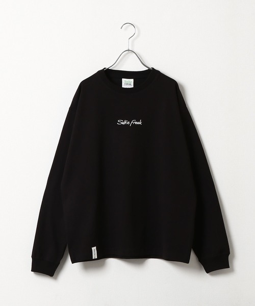 ZIP FIVE(ジップファイブ)の「【Selfie freak】 イラスト バックプリント セルフィーガール 長袖 Tシャツ / ロンT / クルーネック(Tシャツ/カットソー・メンズ・ブラック/パープル/ホワイト・MEDIUM/LARGE/X-LARGE)」の7枚目の写真