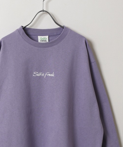 ZIP FIVE(ジップファイブ)の「【Selfie freak】 イラスト バックプリント セルフィーガール 長袖 Tシャツ / ロンT / クルーネック(Tシャツ/カットソー・メンズ・ブラック/パープル/ホワイト・MEDIUM/LARGE/X-LARGE)」の12枚目の写真