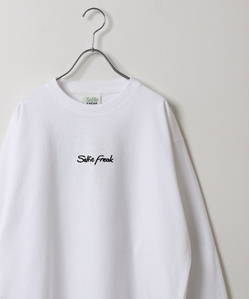 ZIP FIVE(ジップファイブ)の「【Selfie freak】 イラスト バックプリント セルフィーガール 長袖 Tシャツ / ロンT / クルーネック(Tシャツ/カットソー・メンズ・ブラック/パープル/ホワイト・MEDIUM/LARGE/X-LARGE)」の14枚目の写真