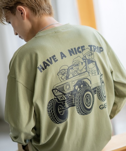 GERRY(ジェリー)の「【SIDEWAY STANCE×GERRY】別注コラボ ロゴ プリント 長袖Tシャツ(Tシャツ/カットソー・メンズ・パープル/ライトグレー/ホワイト/ブラック/カーキ/ブルー/ブルー系/パープル系/カーキ系/ホワイト系/ブラック系/ライトグレー系・SMALL/MEDIUM/LARGE/X-LARGE)」の8枚目の写真